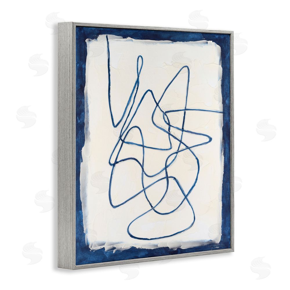 Michael Willett Continuous Line Doodle Gray Framed Giclee Wall Art Print
