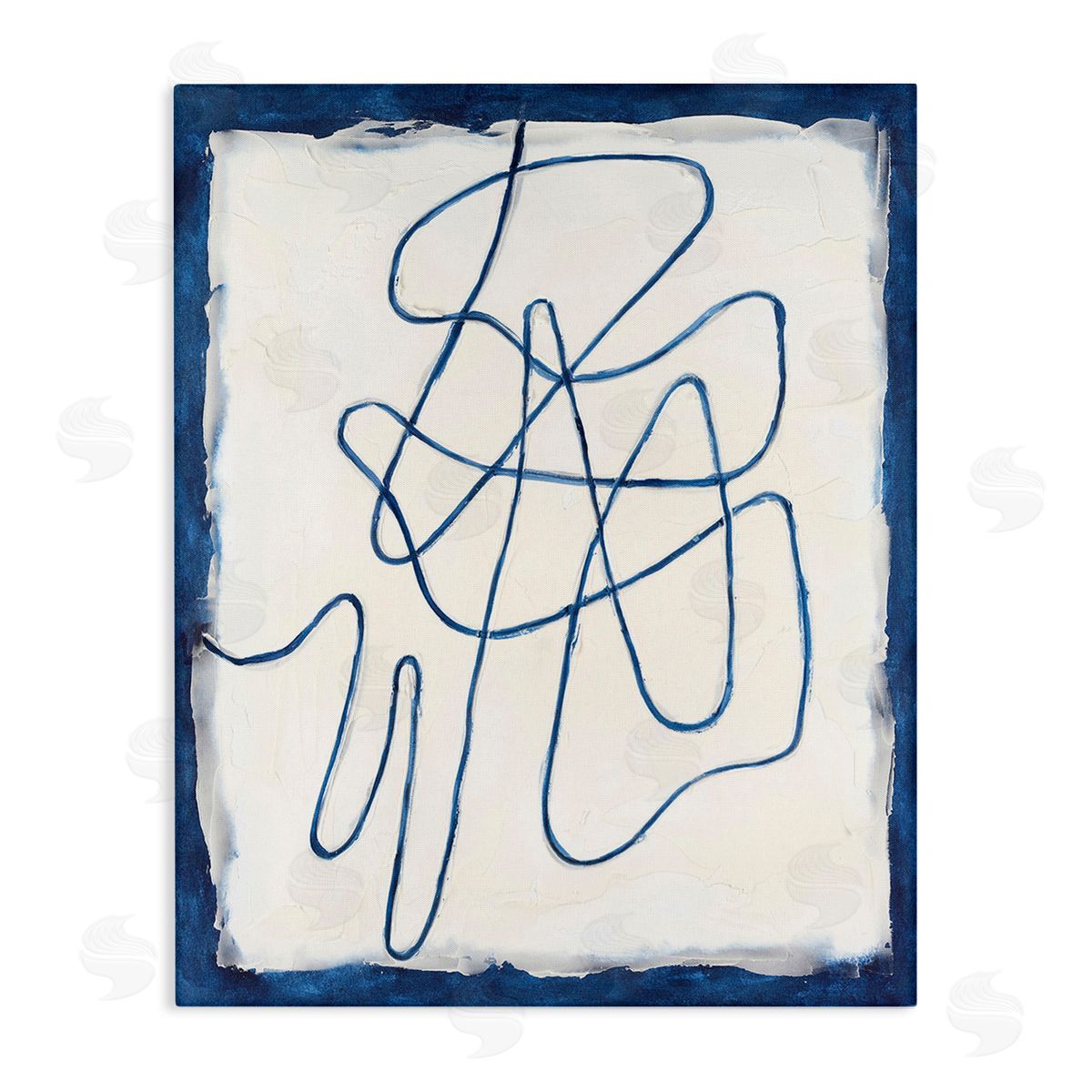 Michael Willett Blue Line Abstraction Stretched Canvas Wall Art Print