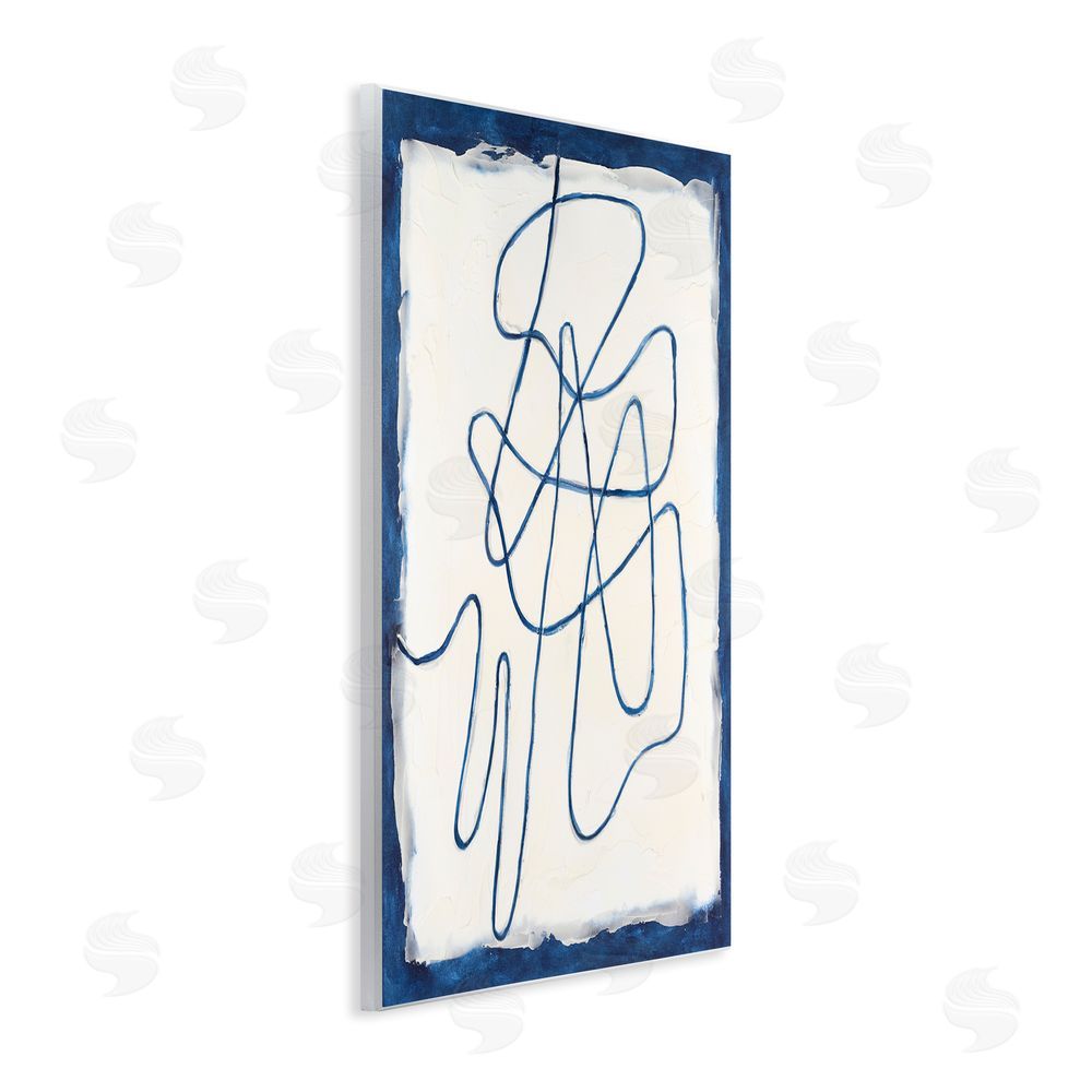 Michael Willett Blue Line Abstraction Wall Plaque Art Print