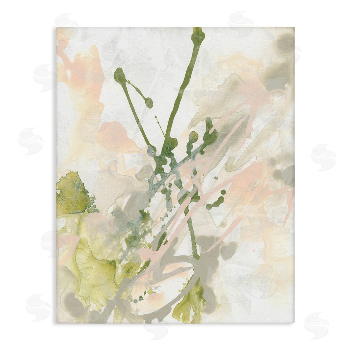 June Erica Vess Green Abstract Splatter Stretched Canvas Wall Art Print