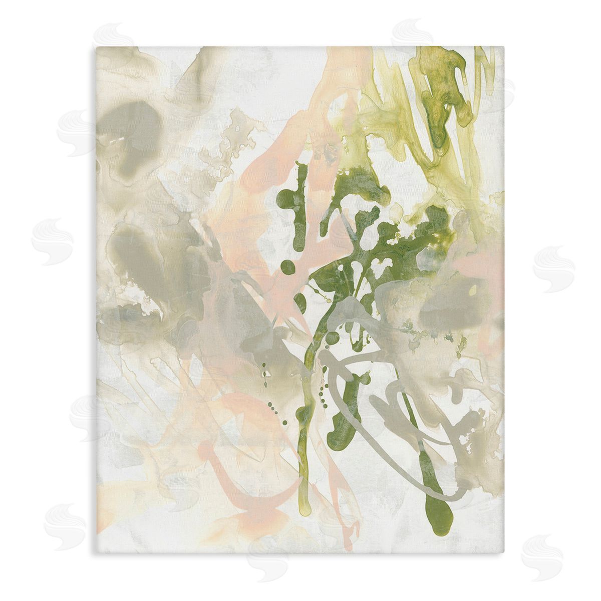 June Erica Vess Abstract Green & Beige Stretched Canvas Wall Art Print
