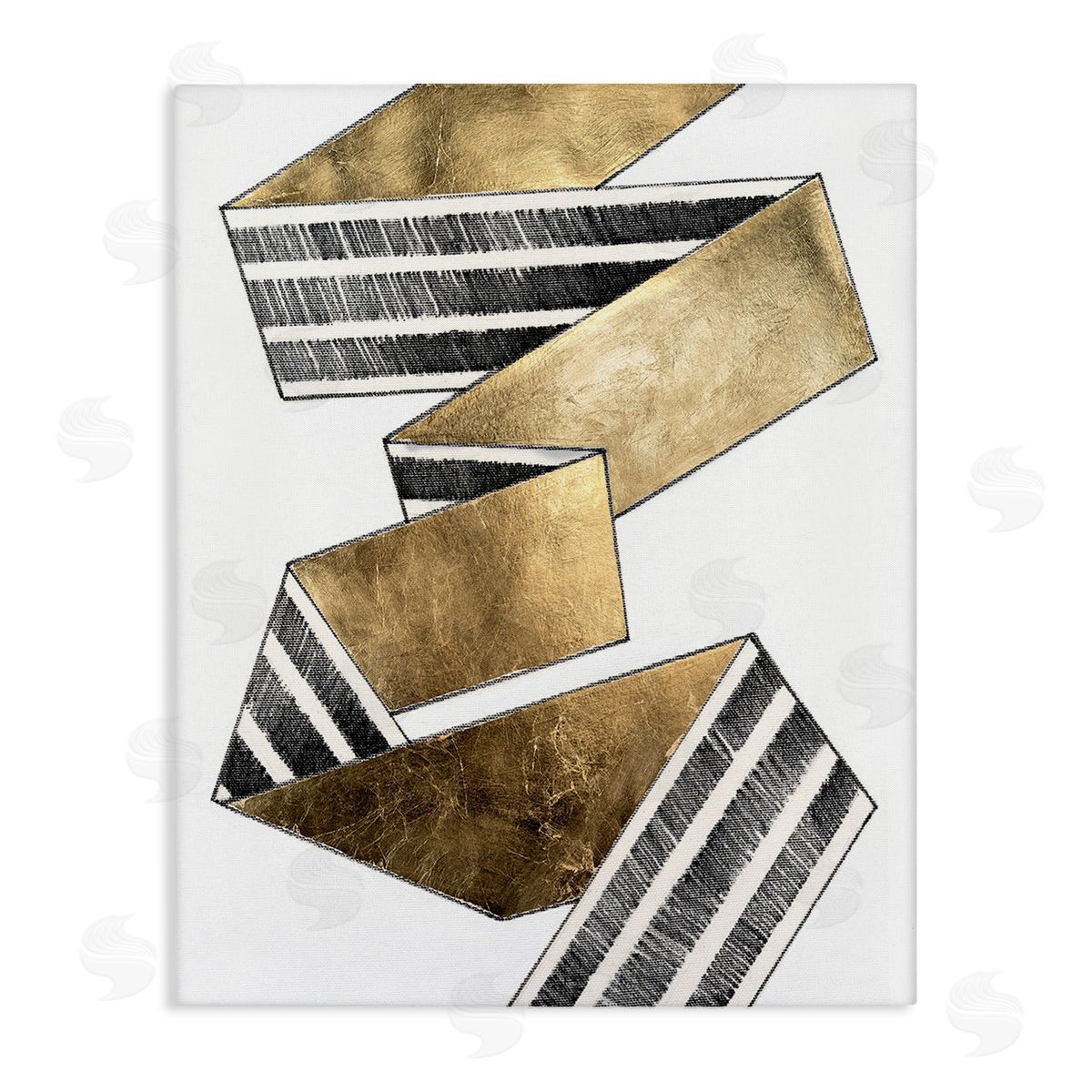 Vanna Lam Alternating Striped Ribbon Stretched Canvas Wall Art Print
