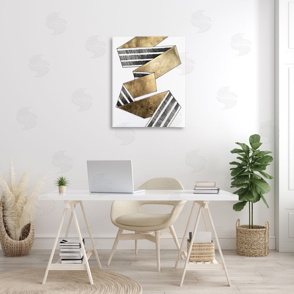 Vanna Lam Alternating Striped Ribbon Canvas Wall Art Print in Room