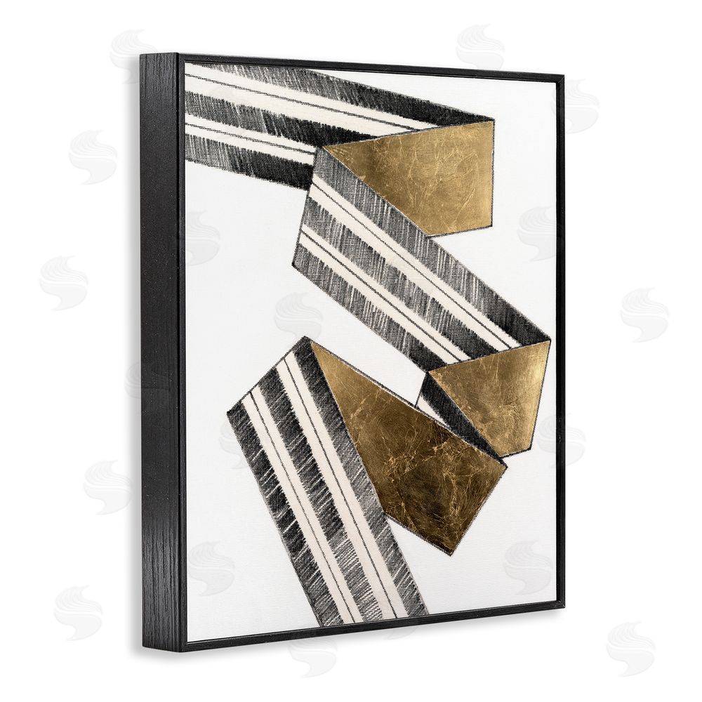 Vanna Lam Alternating Geometric Ribbon Black Framed Giclee Wall Art Print