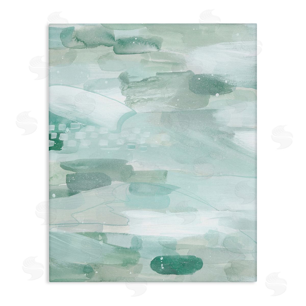 Grace Popp Horizontal Green Strokes Stretched Canvas Wall Art Print