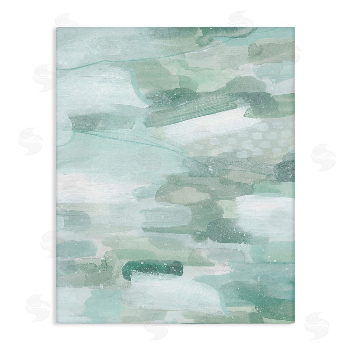 Grace Popp Green Brush Strokes Stretched Canvas Wall Art Print