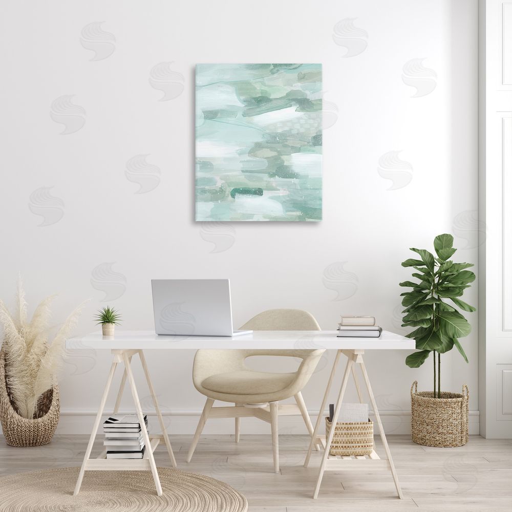 Grace Popp Green Brush Strokes Canvas Wall Art Print in Room