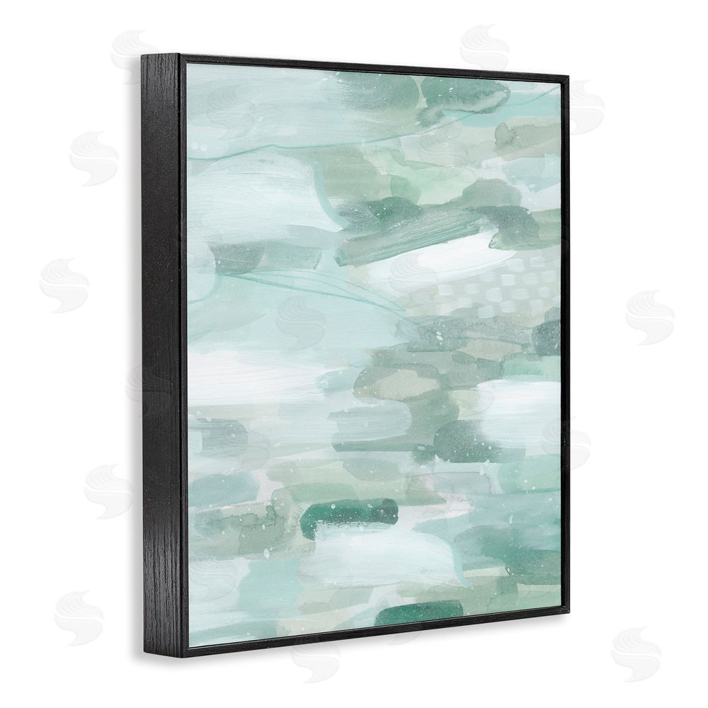 Grace Popp Green Brush Strokes Black Framed Giclee Wall Art Print