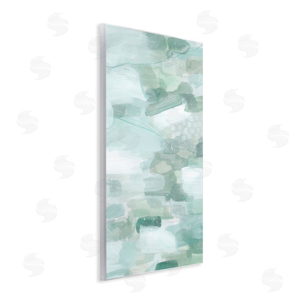 Grace Popp Green Brush Strokes Wall Plaque Art Print