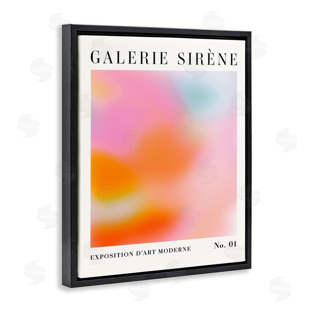Victoria Barnes Bold Ombre Pattern Black Floating Frame Canvas Wall Art Print