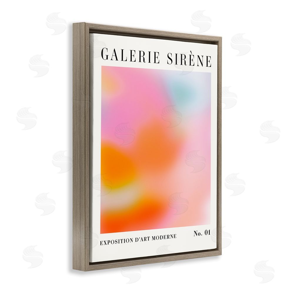 Victoria Barnes Bold Ombre Pattern Brown Floating Frame Canvas Wall Art Print