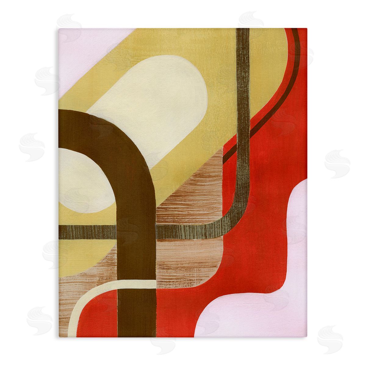 Grace Popp Wavy Retro Shapes Stretched Canvas Wall Art Print