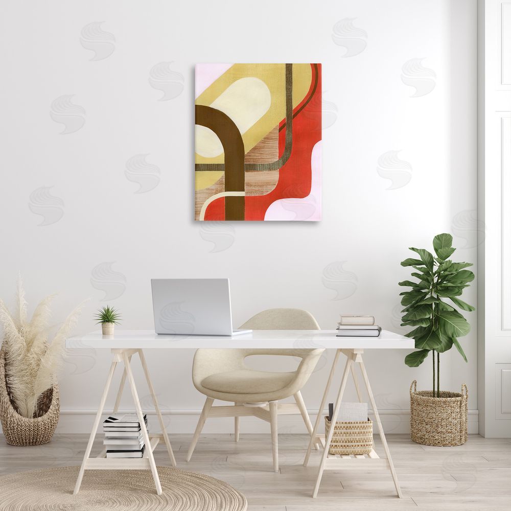 Grace Popp Wavy Retro Shapes Canvas Wall Art Print in Room