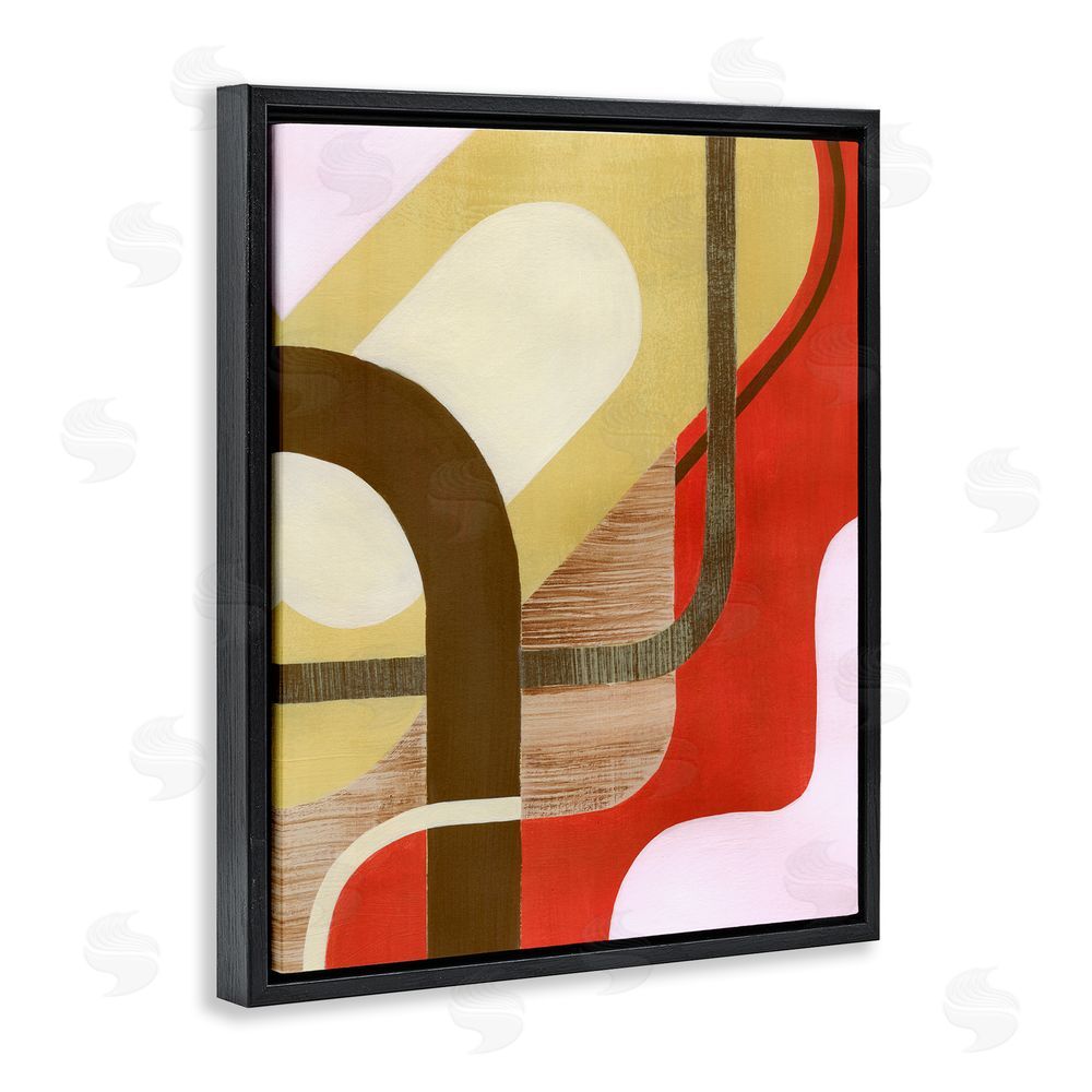 Grace Popp Wavy Retro Shapes Black Floating Frame Canvas Wall Art Print