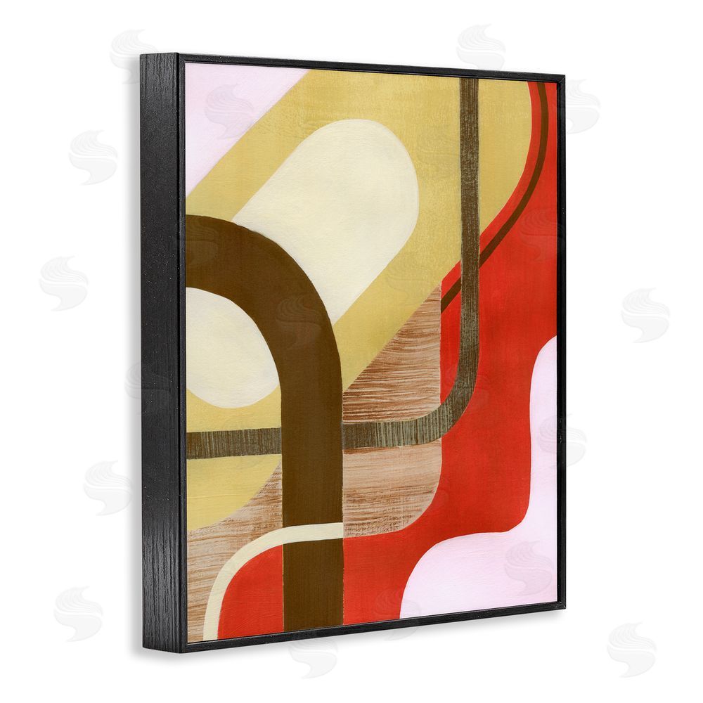 Grace Popp Wavy Retro Shapes Black Framed Giclee Wall Art Print