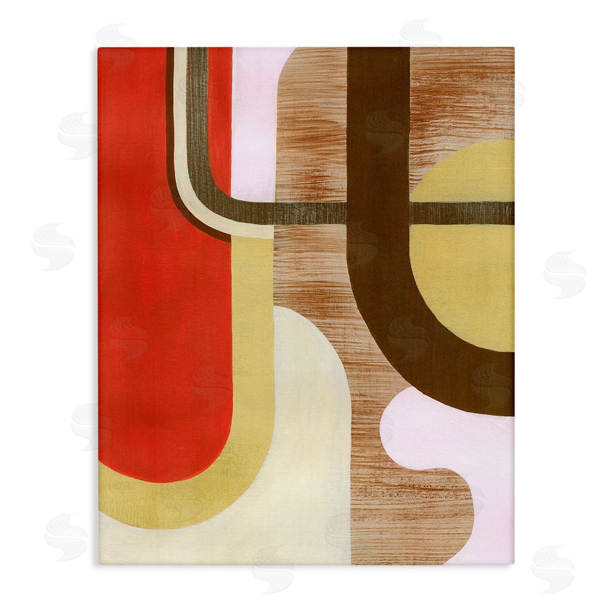 Grace Popp Rustic Curved Shapes Stretched Canvas Wall Art Print