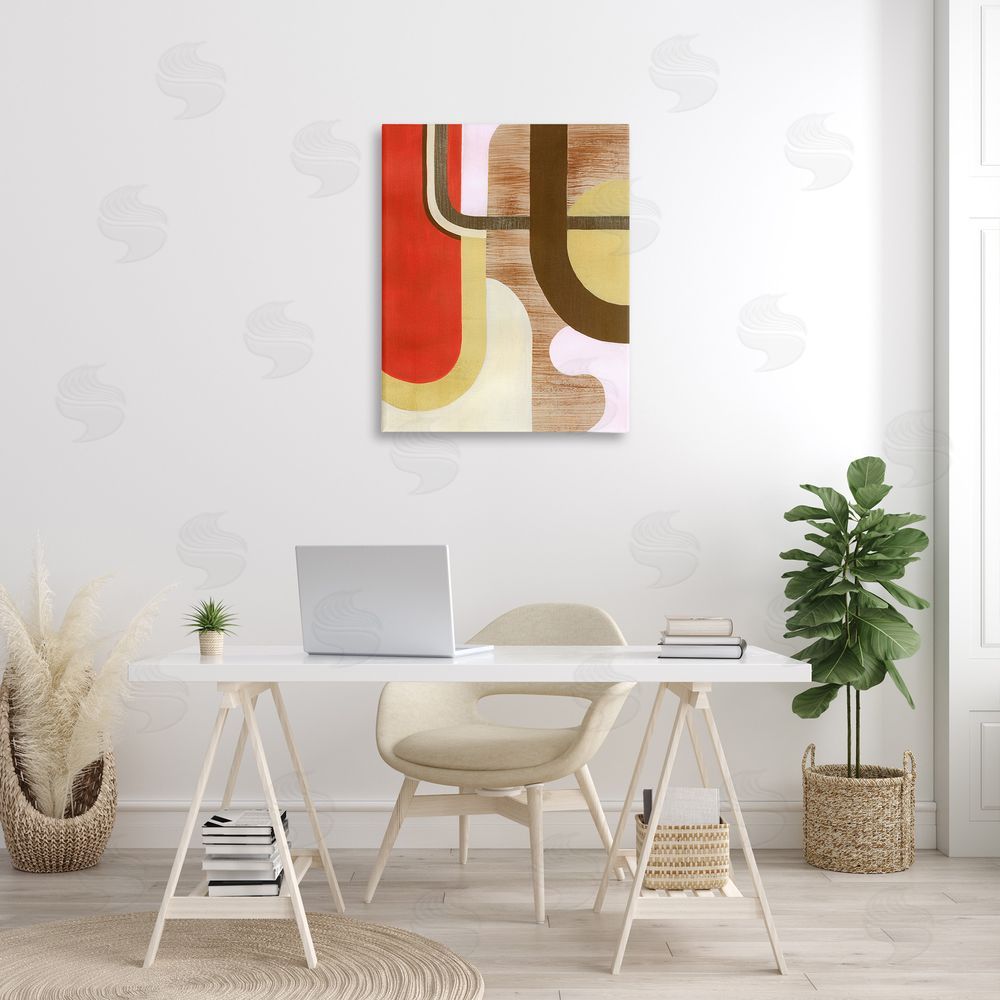Grace Popp Rustic Curved Shapes Canvas Wall Art Print in Room