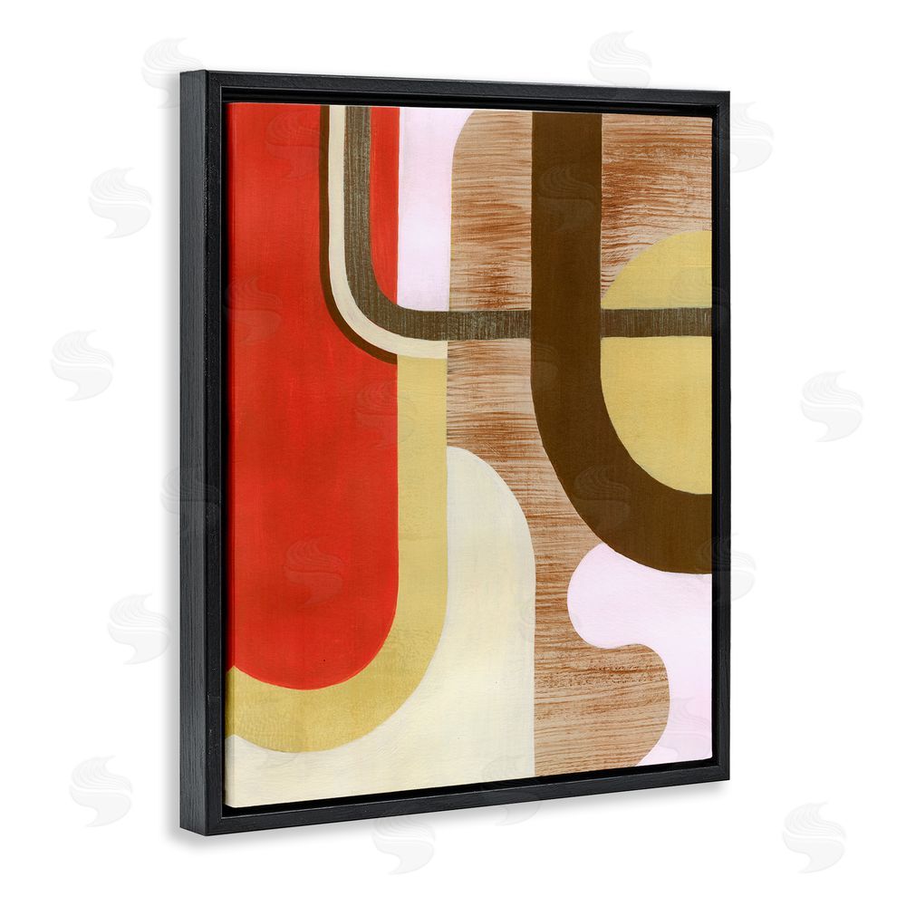 Grace Popp Rustic Curved Shapes Black Floating Frame Canvas Wall Art Print