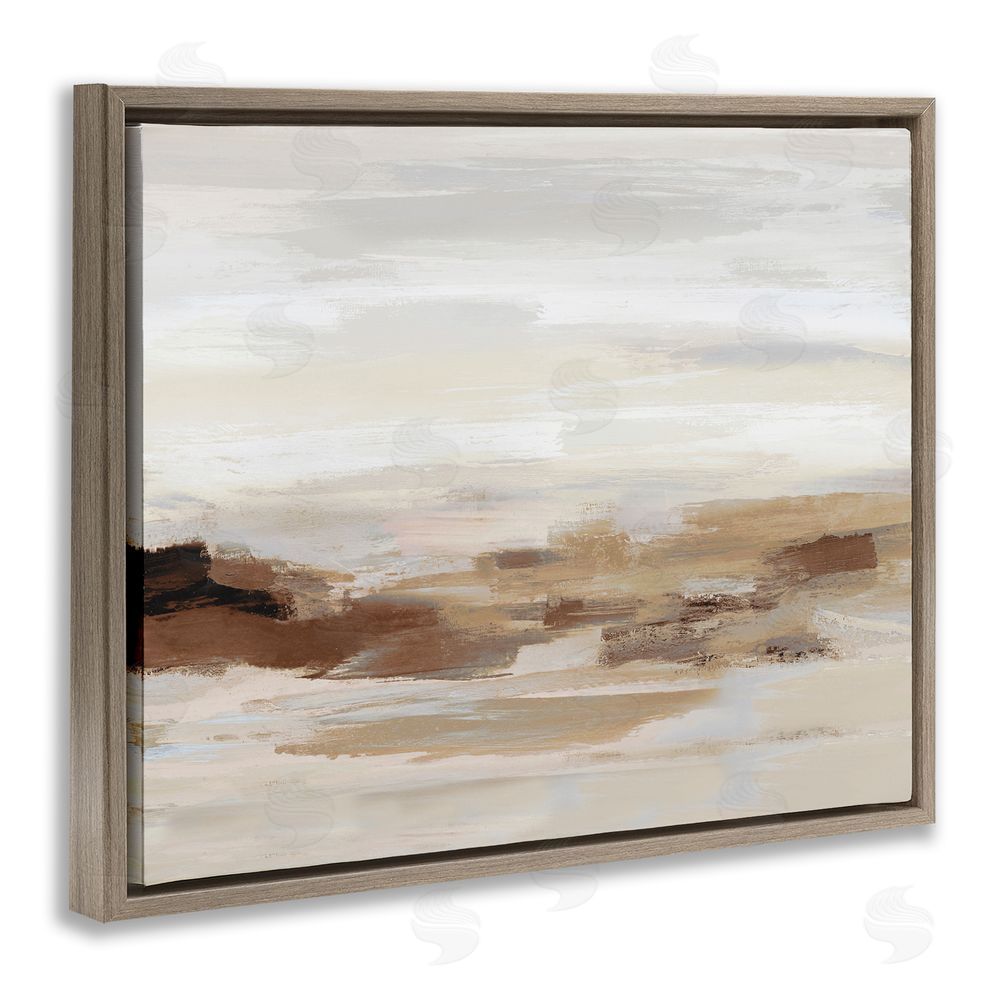 Amber Sterling Subtle Desert Dunes Brown Floating Frame Canvas Wall Art Print
