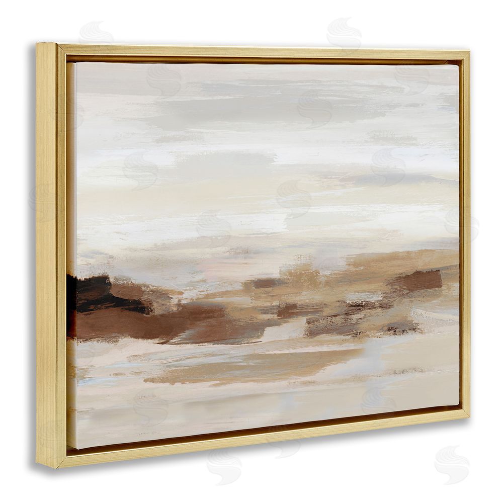 Amber Sterling Subtle Desert Dunes Gold Floating Frame Canvas Wall Art Print
