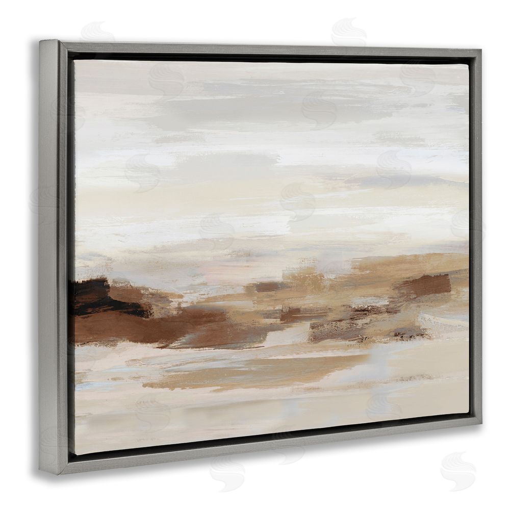 Amber Sterling Subtle Desert Dunes Grey Floating Frame Canvas Wall Art Print