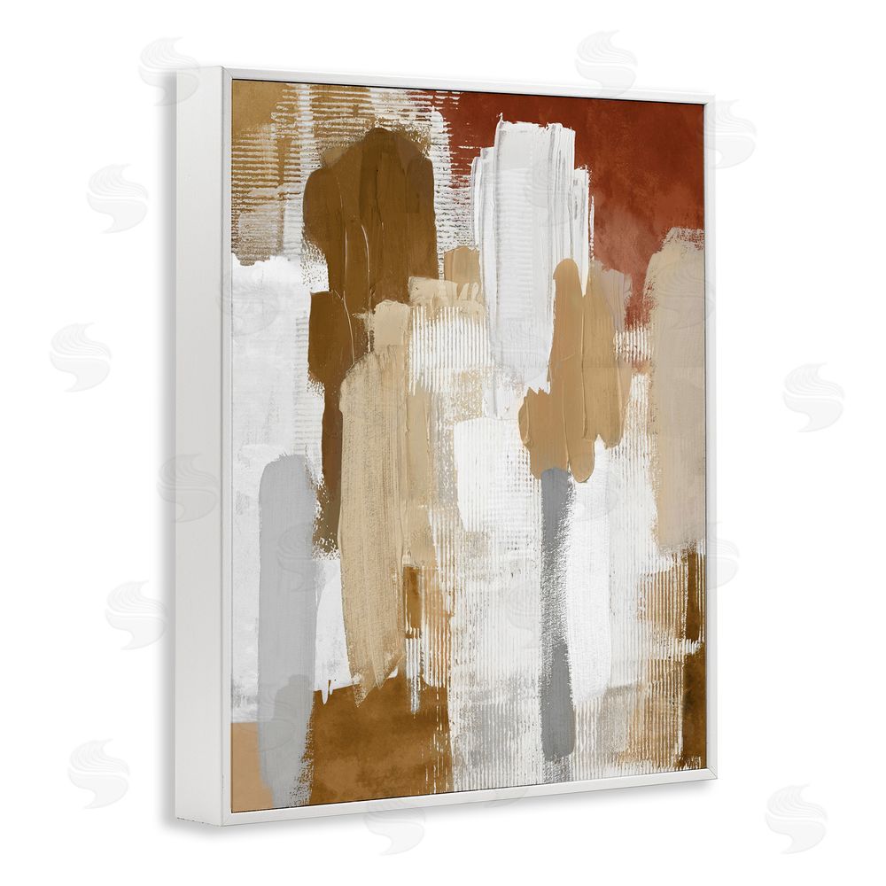Amber Sterling Natural Hues Brush Strokes White Framed Giclee Wall Art Print
