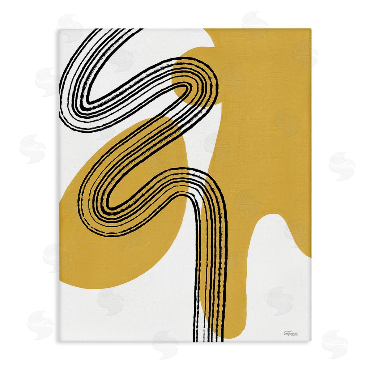 Cat Thurman Designs Contemporary Splatter & Lines Stretched Canvas Wall Art Print
