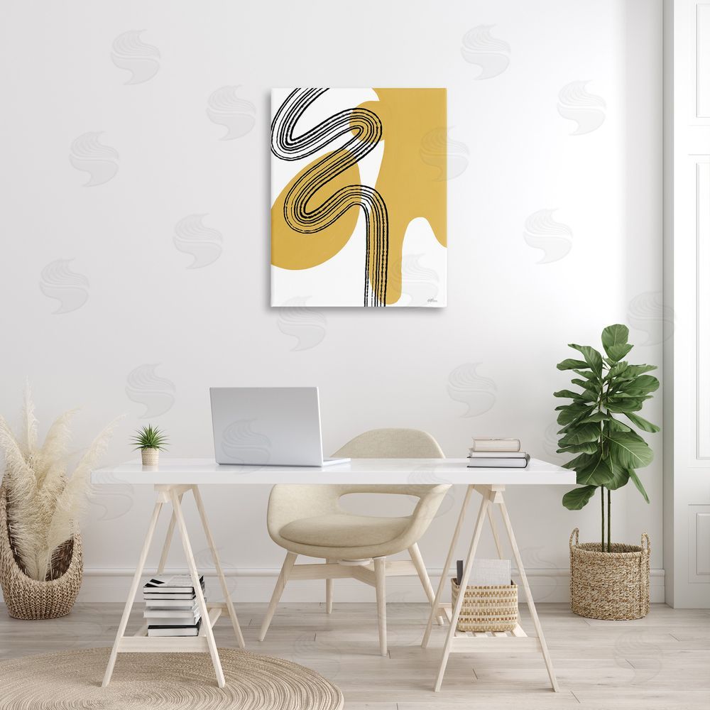Cat Thurman Designs Contemporary Splatter & Lines Canvas Wall Art Print in Room