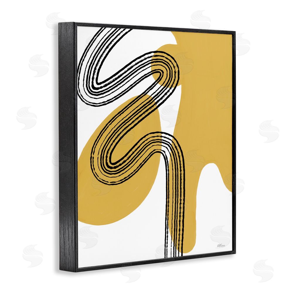 Cat Thurman Designs Contemporary Splatter & Lines Black Framed Giclee Wall Art Print