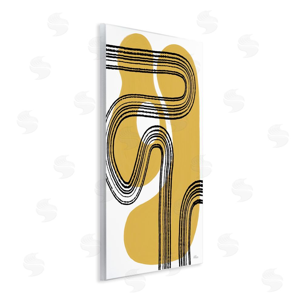 Cat Thurman Designs Curved Stripes on Shapes Wall Plaque Art Print