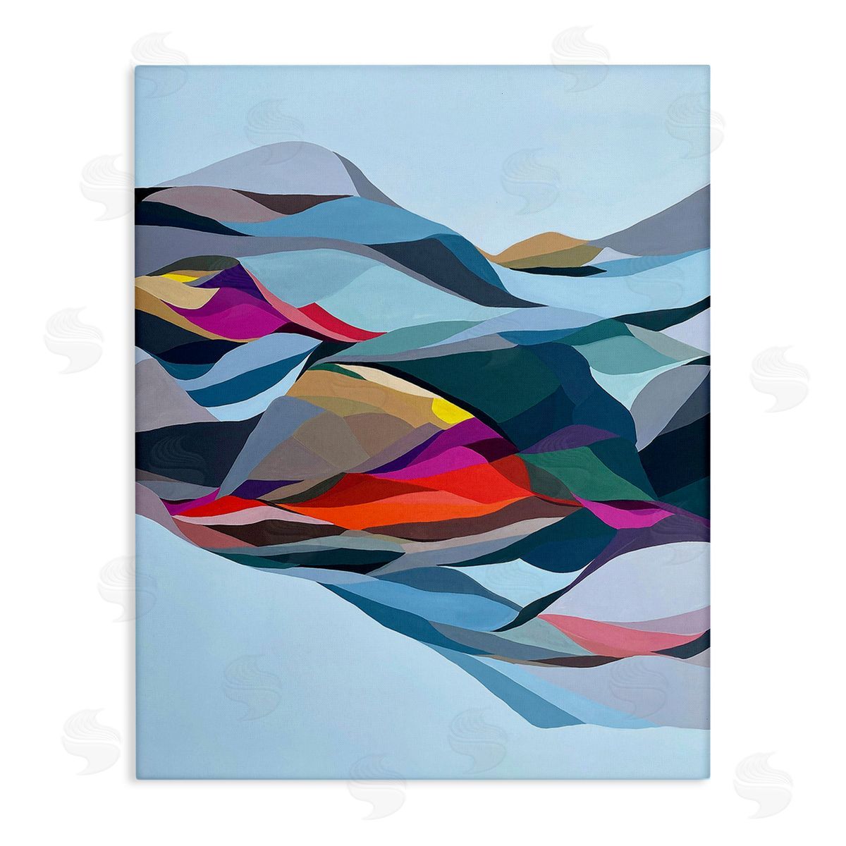 Erika Gehringer Flowing Geometric Shapes Stretched Canvas Wall Art Print