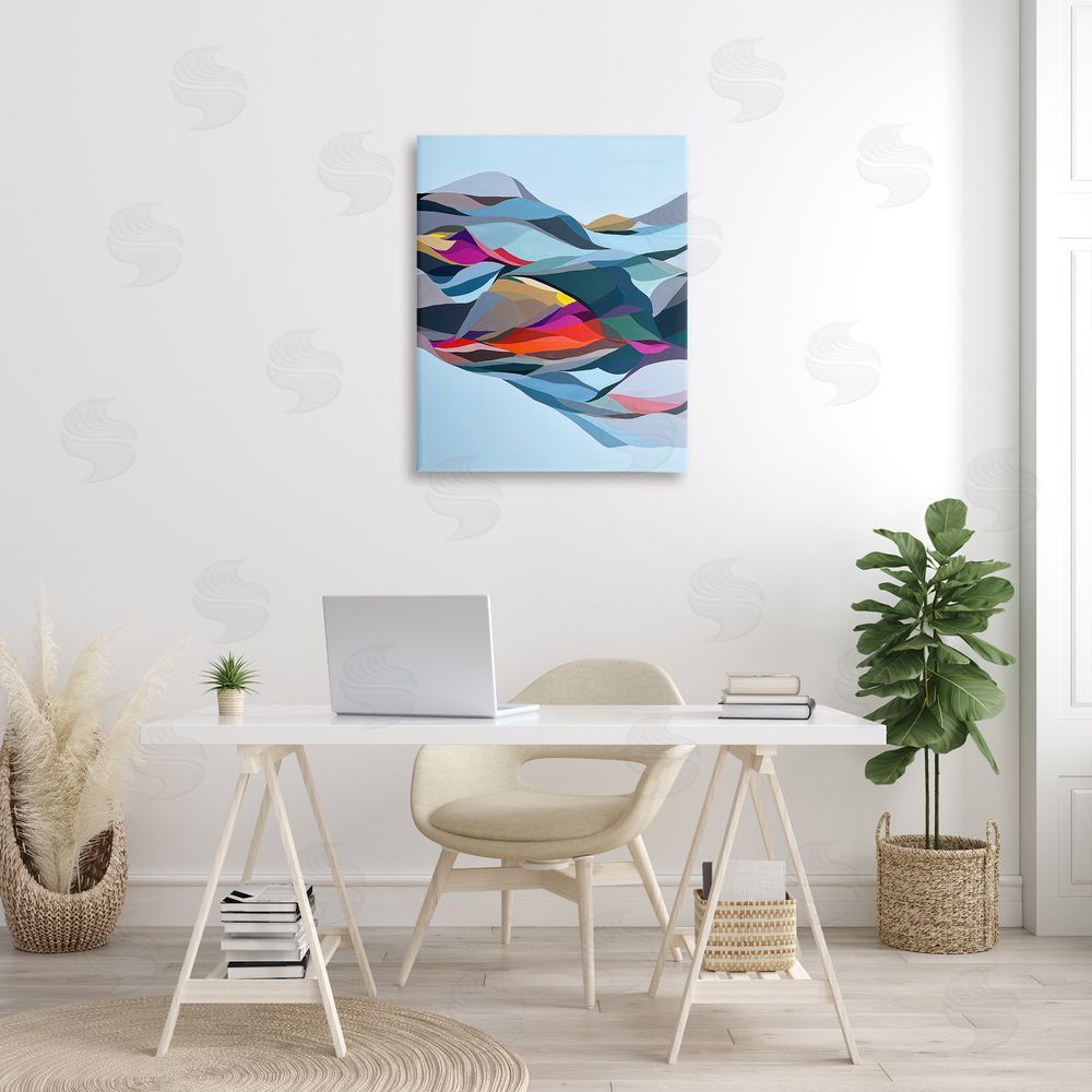 Erika Gehringer Flowing Geometric Shapes Canvas Wall Art Print in Room