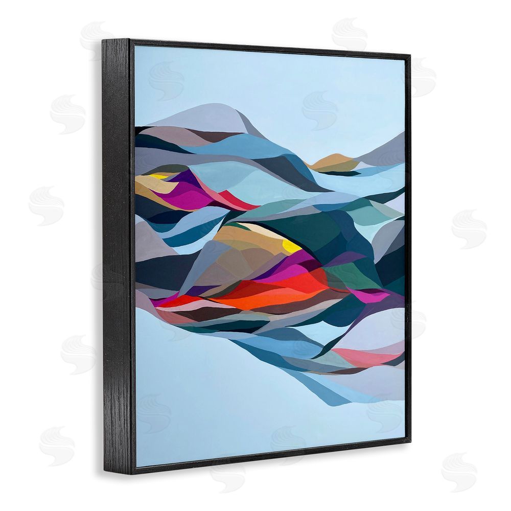Erika Gehringer Flowing Geometric Shapes Black Framed Giclee Wall Art Print