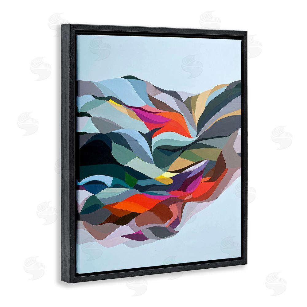 Erika Gehringer Alternating Geometric Shapes Black Floating Frame Canvas Wall Art Print