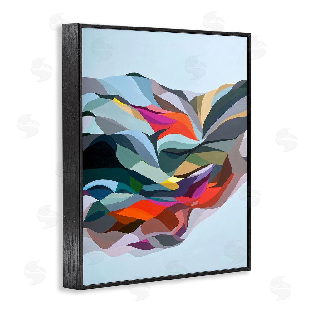 Erika Gehringer Alternating Geometric Shapes Black Framed Giclee Wall Art Print