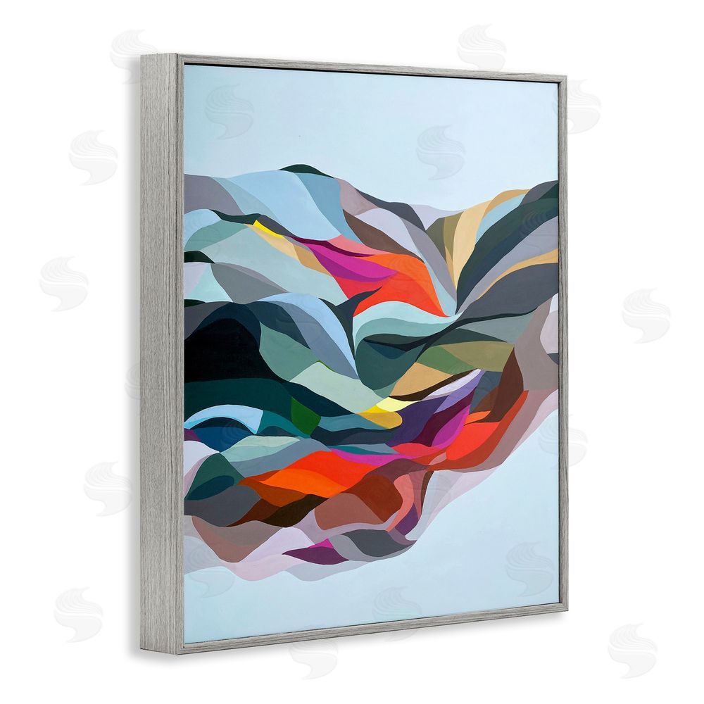 Erika Gehringer Alternating Geometric Shapes Gray Framed Giclee Wall Art Print