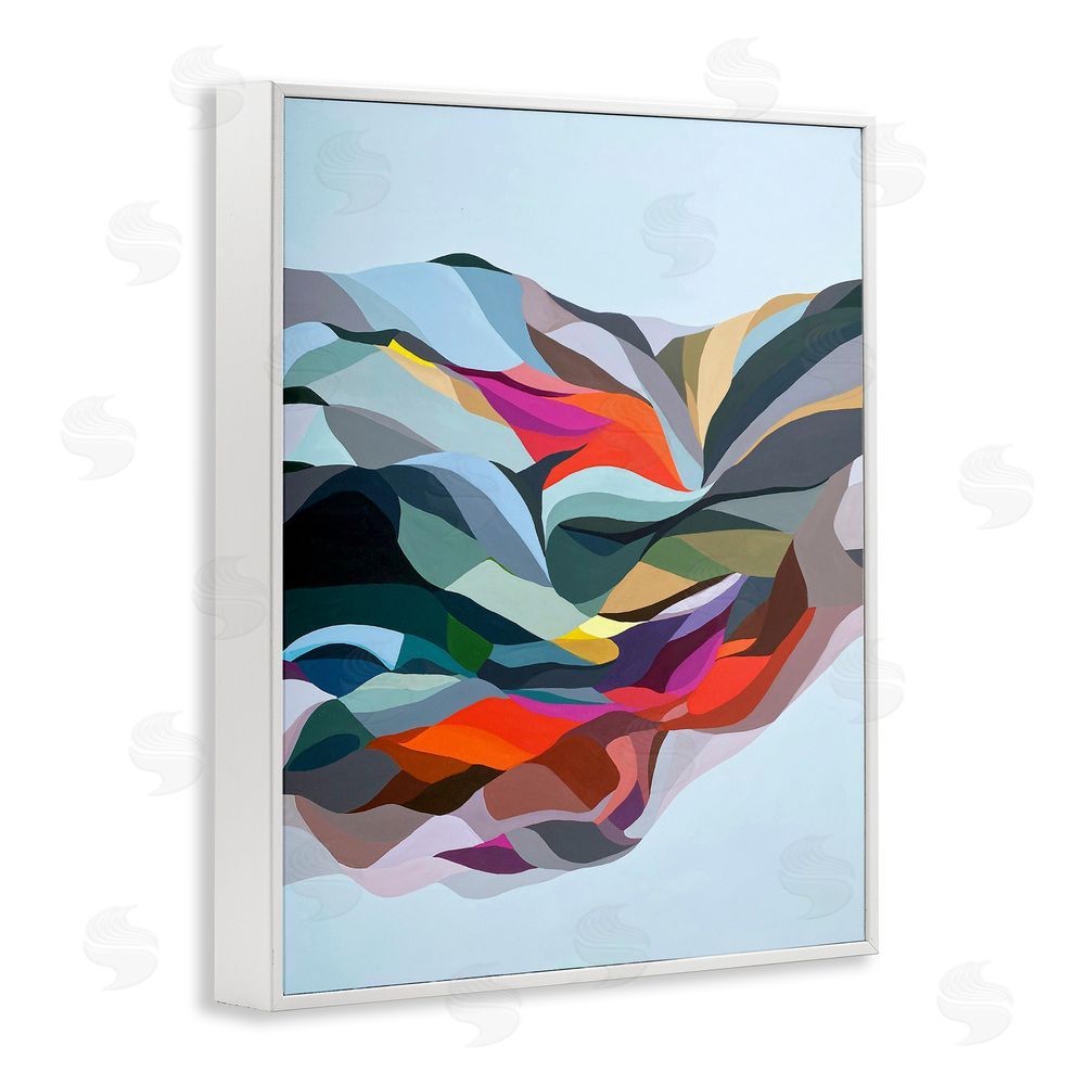 Erika Gehringer Alternating Geometric Shapes White Framed Giclee Wall Art Print