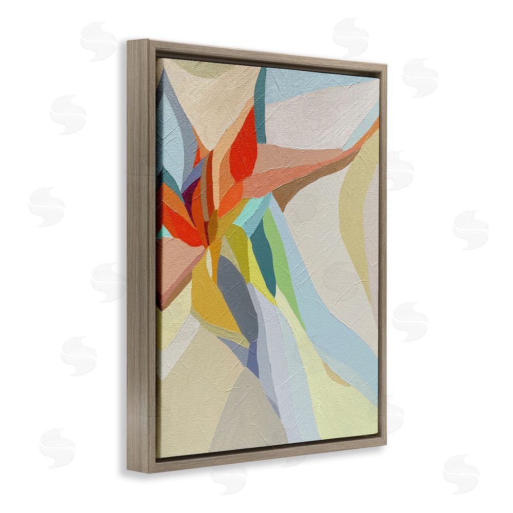 Erika Gehringer Asymmetrical Soft Shapes Brown Floating Frame Canvas Wall Art Print