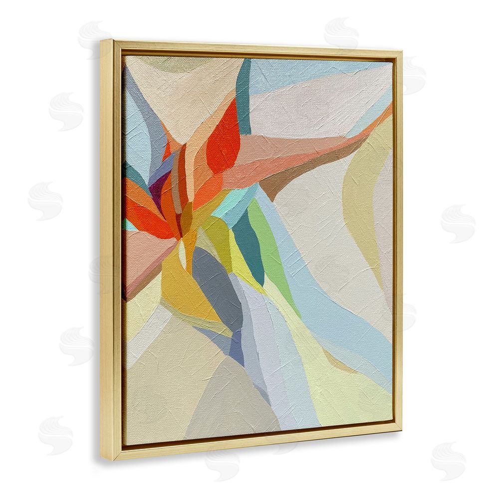 Erika Gehringer Asymmetrical Soft Shapes Gold Floating Frame Canvas Wall Art Print