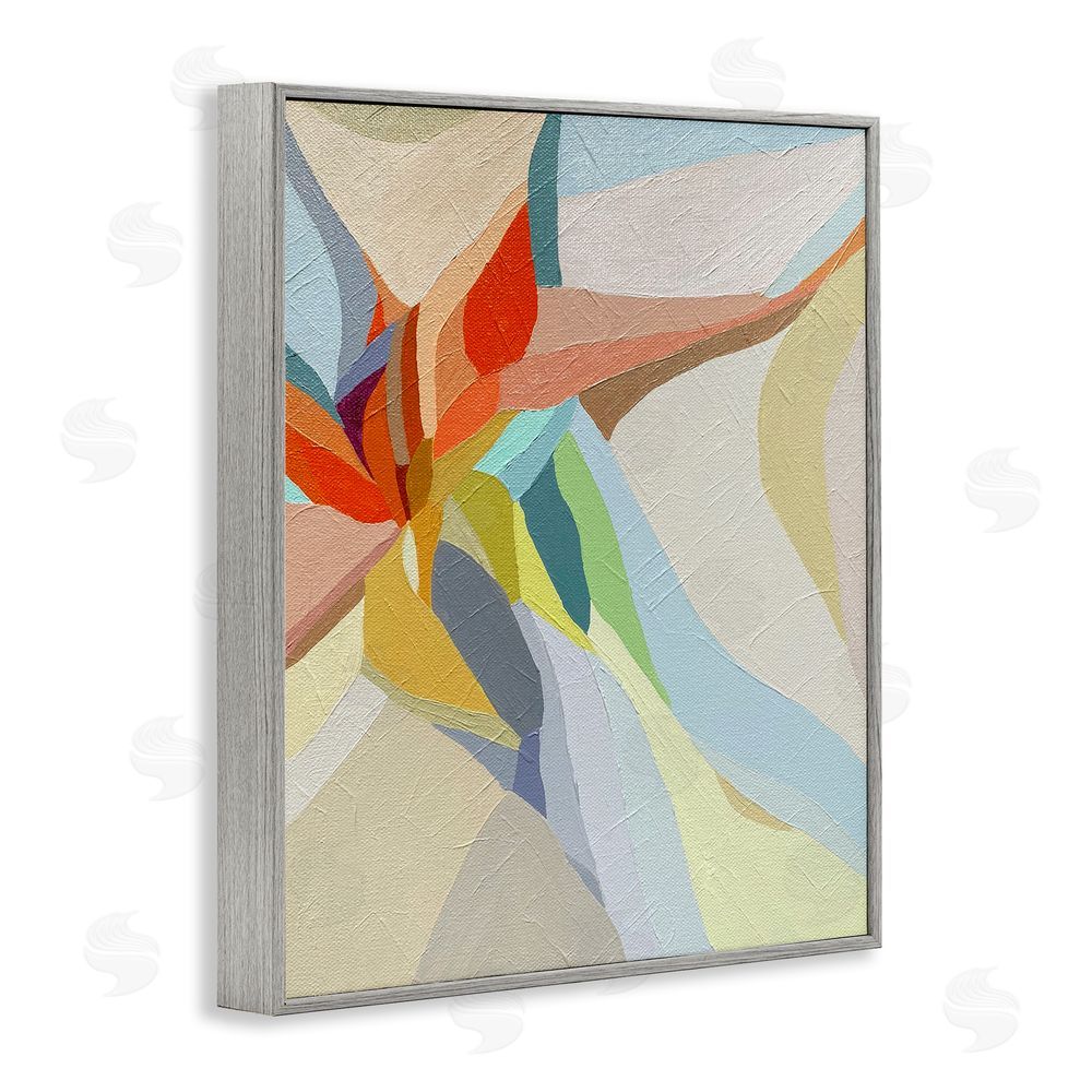 Erika Gehringer Asymmetrical Soft Shapes Gray Framed Giclee Wall Art Print