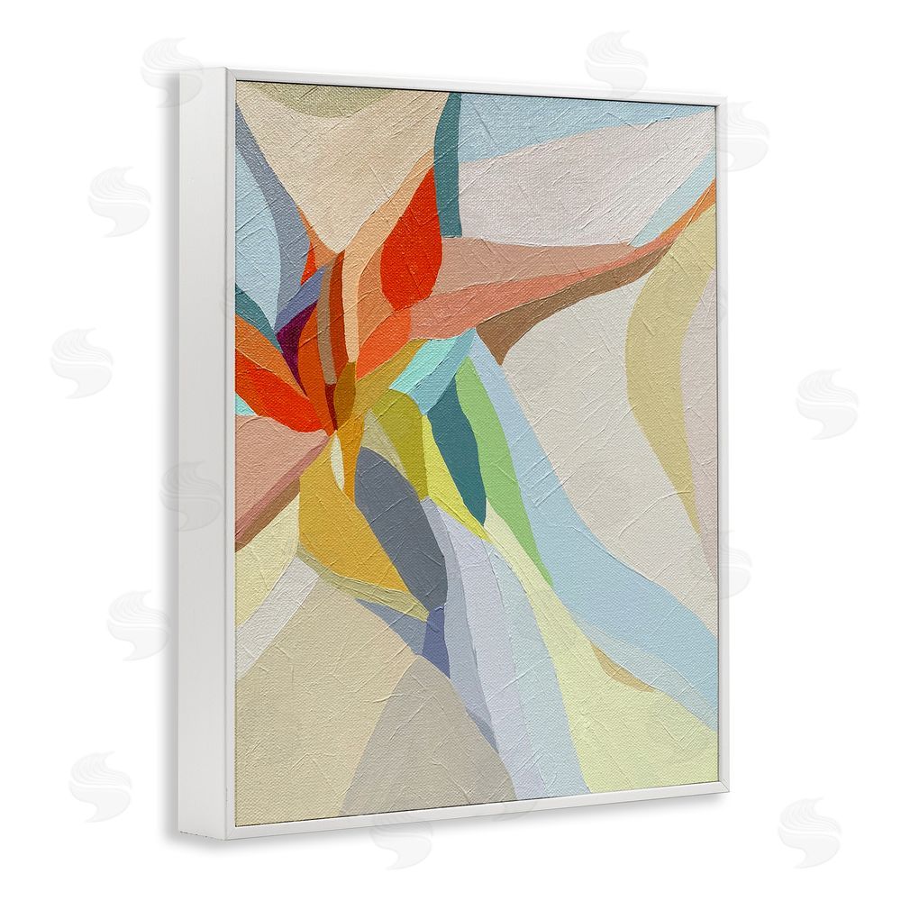 Erika Gehringer Asymmetrical Soft Shapes White Framed Giclee Wall Art Print