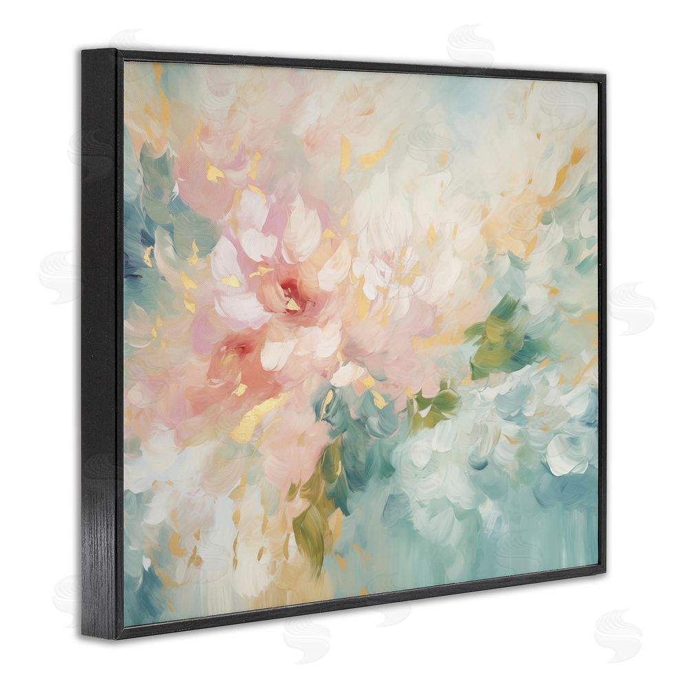 Gina Kelly Soft Flower Abstraction Black Framed Giclee Wall Art Print