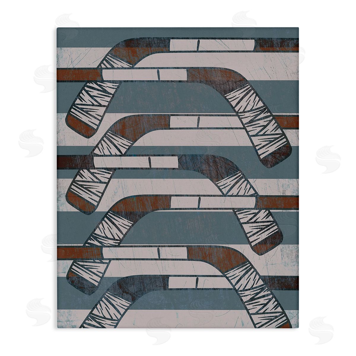 Stupell Studio Crossed Hockey Sticks Stretched Canvas Wall Art Print