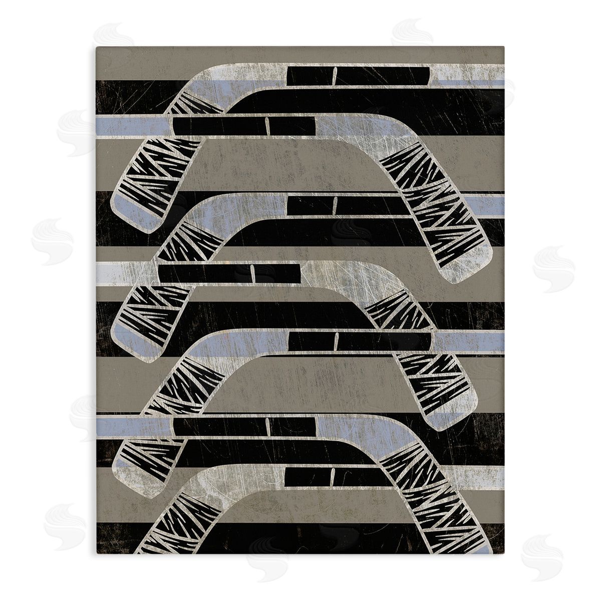 Stupell Studio Modern Hockey Sticks Stretched Canvas Wall Art Print