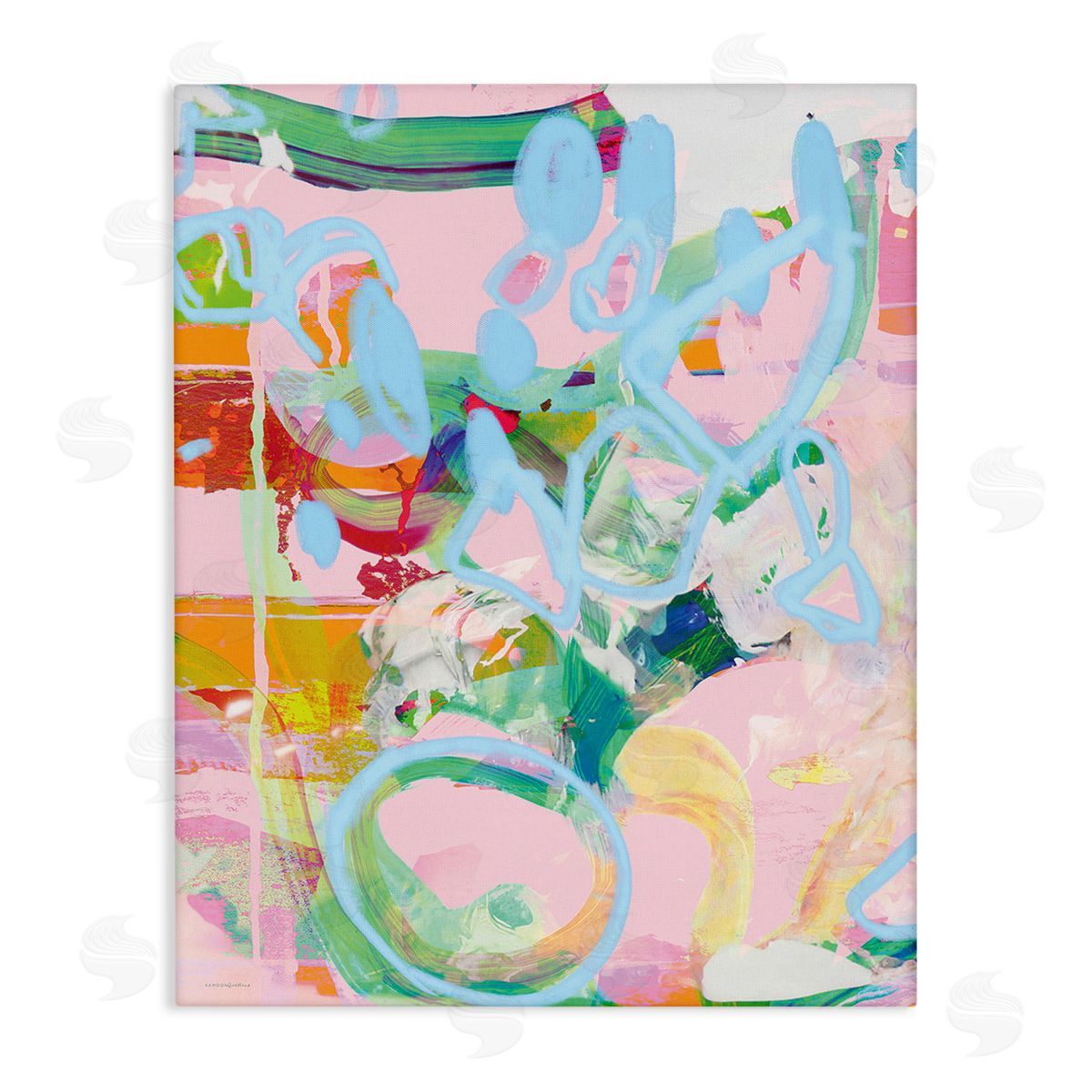 Kamdon Kreations Pastel Abstract Expression Stretched Canvas Wall Art Print
