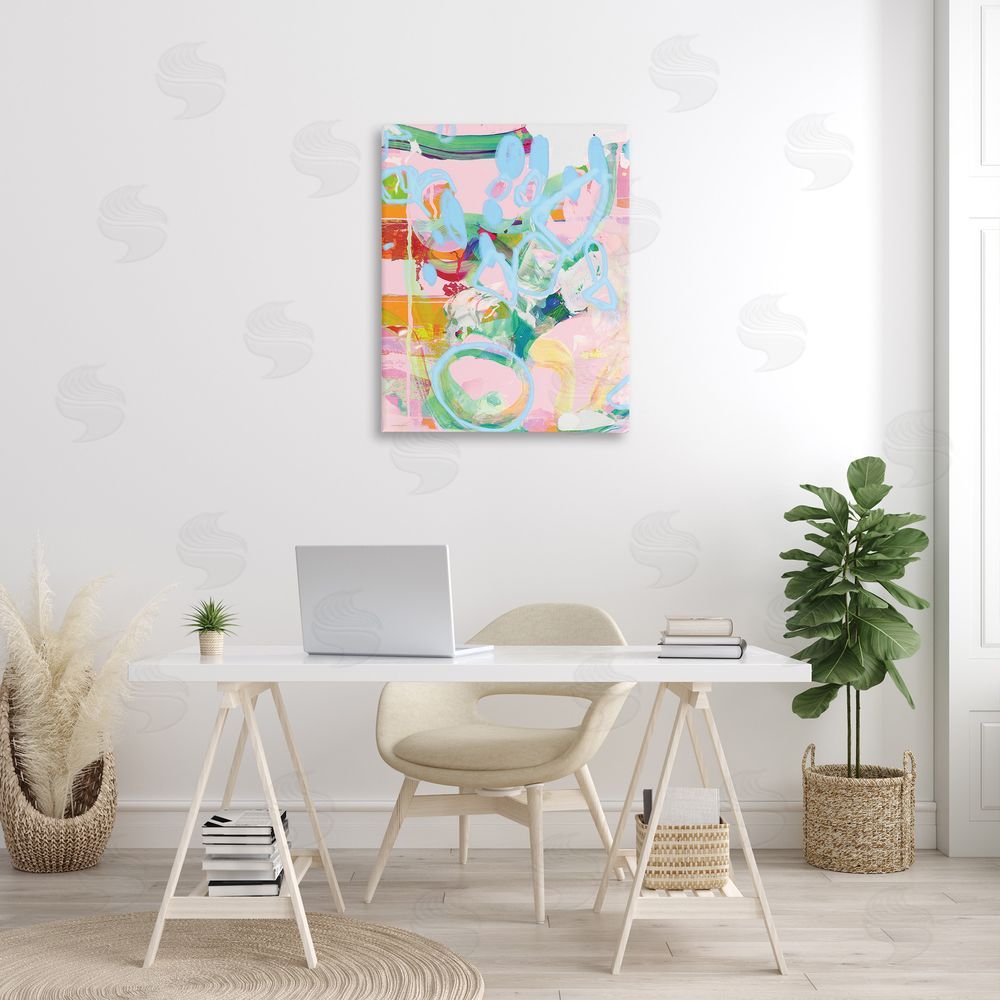 Kamdon Kreations Pastel Abstract Expression Canvas Wall Art Print in Room