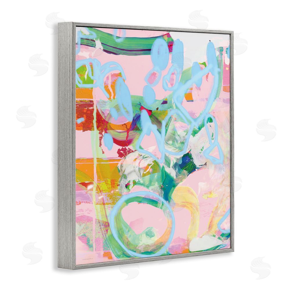 Kamdon Kreations Pastel Abstract Expression Gray Framed Giclee Wall Art Print