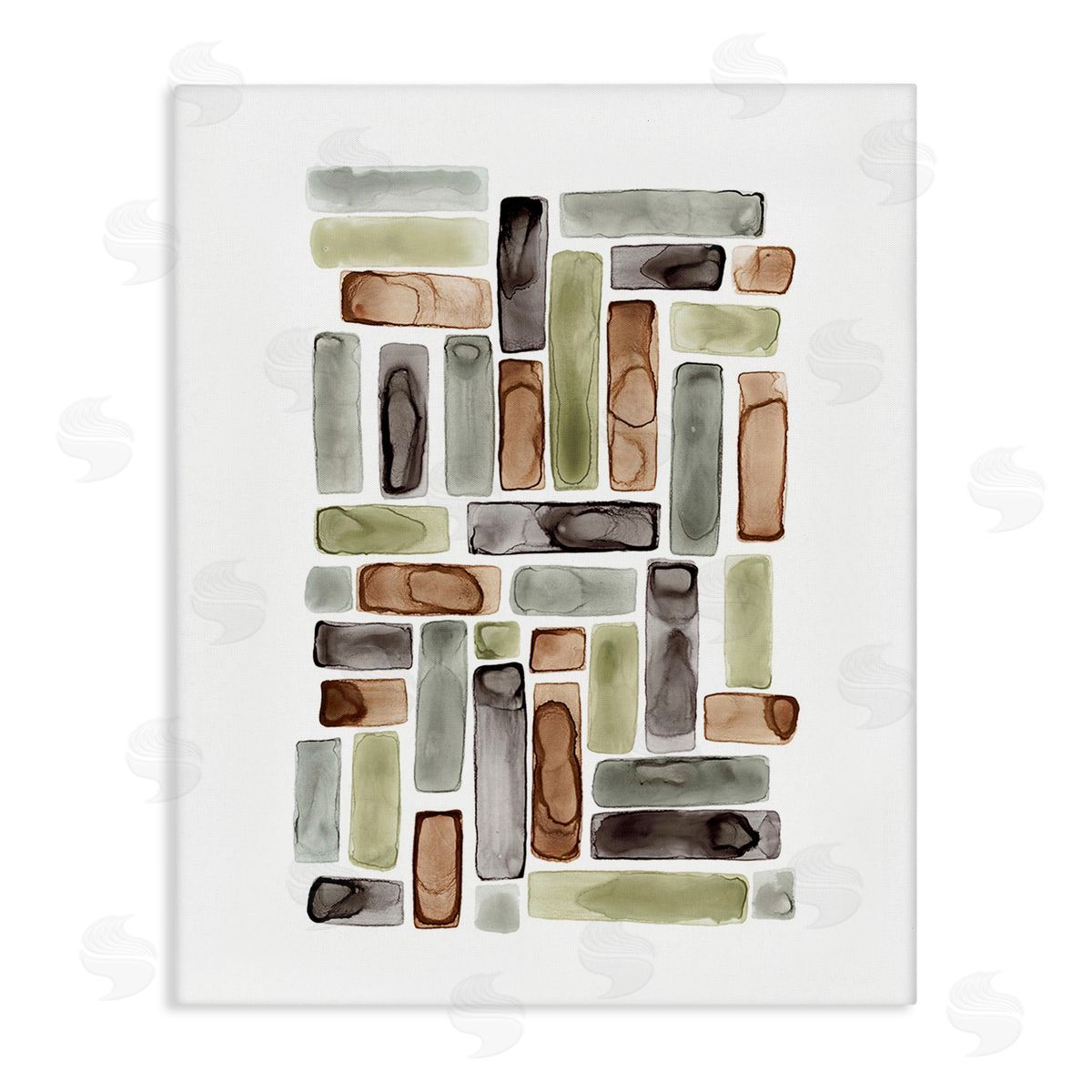 Lisa Nohren Mosaic Style Shapes Stretched Canvas Wall Art Print