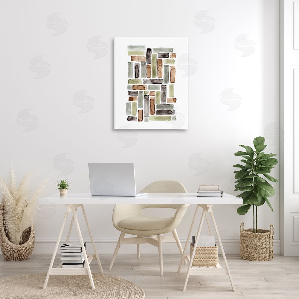 Lisa Nohren Mosaic Style Shapes Canvas Wall Art Print in Room