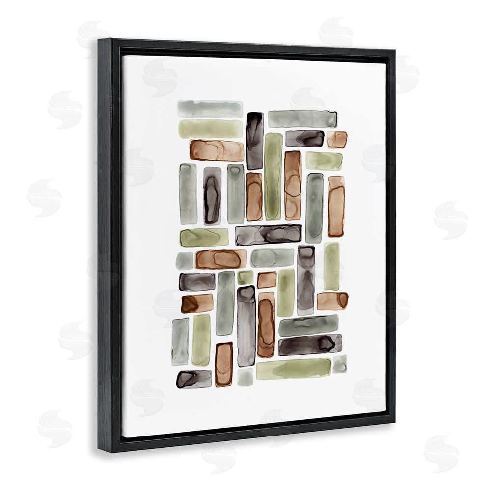 Lisa Nohren Mosaic Style Shapes Black Floating Frame Canvas Wall Art Print